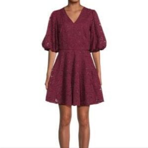 Rachel Parcell Lace Puff Sleeve Dress Size 12 NWT